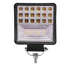 AllExtreme Ex126Y1 42 Led Fog Light Waterproof Square Led Flood Lamp Offroad Driving Work Light For Bikes Cars And Motorcycle (126W, Yellow &a; White Light)-35