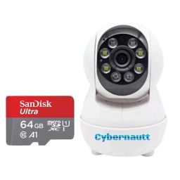 Cybernautt V20 2MP 1920x1080p HD Smart WiFi Camera with White LEDs Motion Detection, Two Way Audio &a; Free 64GB Memory Card-47