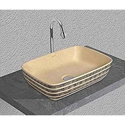 Uken (Slim-903) Imported Luxury European Style Designing Bathroom Sink/Wash Basin/Table Top (Slim-903) Gold-image-16