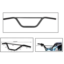 AOW RD350 (with Mounting Rod) Black Handlebar (Black) Universal for Bajaj Avenger 150-6