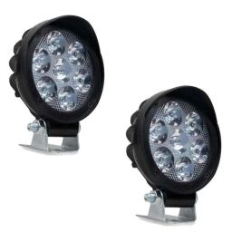 AllExtreme EX7RF2P 2 Pcs 7 LED 3 inch 10W Round White Waterproof Flood Fog Light with Adjustable Mounting Bracket Set-picture-22