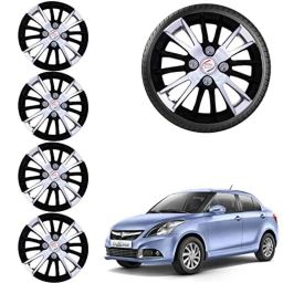 Auto Pearl 4 Pcs 14 inch ABS Black &a; Grey Car Wheel Cover Set for Maruti Suzuki Swift Dzire Type 3-picture-22