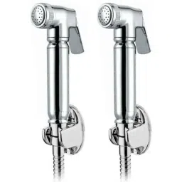 Drizzle Victoria 2 Pcs Plastic Chrome Finish Silver Health Faucet Set with 1m Flexible Tube &a; Wall Hook, AHFVICTORIASET2-picture-30