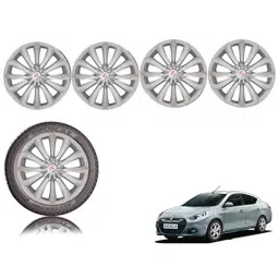 Auto Pearl 4 Pcs 14 inch Black ABS Press Type Hubcap Wheel Cover Set with Retention Ring for Renault Pulse-image-16