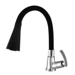 Zoie Viva Brass Black Chrome Finish Dual Flow Swan Neck Pillar Tap, 28042-picture-19