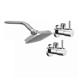 Fastgear 3 Pcs Turbo Stainless Steel Silver Chrome Finish Faucet Set with Shower, FG136-image-98