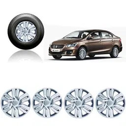 Auto Pearl 4 Pcs 15 inch Silver Car Wheel Cover Set for Maruti Suzuki Ciaz-40