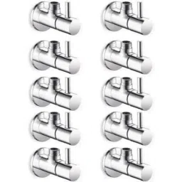 Spazio Turbo Stainless Steel Chrome Finish Angle Cock/Angle Valve Bathroom Faucets Tap (Pack of 10)-picture-16