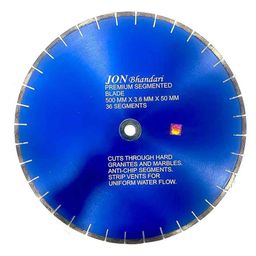 Jon Bhandari 500x3.6x50mm Premium Segmented Marble &a; Granite Cutting Blade for Marbles, Granites &a; Various Stones, 20MB-15