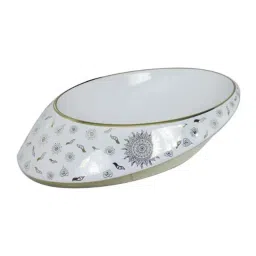 Bassino Art 52x38x15cm Ceramic White &a; Gold Wash Basin, BTT-1119-C-picture-22