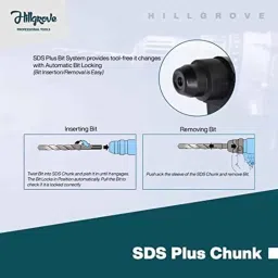 Hillgrove 750W Forward &a; Reverse Rotation Hammer Impact Drill Machine with 3 Bits, HGCM861 image 5