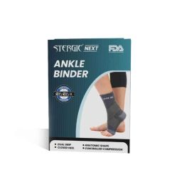 Stergic Next Ankle Binder with Dual Grip, Closed Heel, Anatomic Shape &a; Controlled Compression, STER-0047, Size: M-2