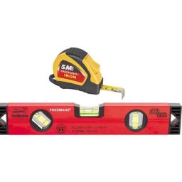 Freemans Plastic &a; Aluminium Ikon 5m 19mm Golden Yellow Measuring Tape with 30cm Red Magnetic Spirit Level-17