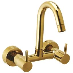 Azaro Brass Gold Plated Wall Mounted Single Lever Sink Mixer, ORA-131-picture-20