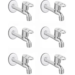 Spazio MAX Stainless Steel Chrome Finish Long Body Bib Cock with Wall Flange (Pack of 6)-picture-21