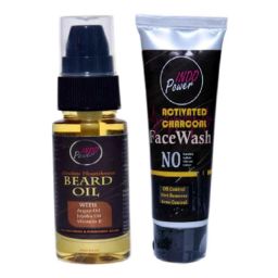 Indopower DD246 30ml Absolute Nourishment Beard Oil  with 100g Activated Charcoal Facewash Combo Pack-9