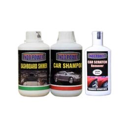 Indopower Ff801 250ml Car Shampoo, 250ml Dashboard Shiner &a; 200g Scratch Remover Kit, AHh803-17
