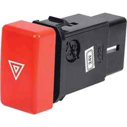 Uno Minda 24V Red Cap Hazard Switch without Wire for TATA Trucks, S31380-000M00-37
