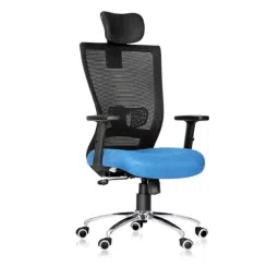Da URBAN Mascot Blue High Back Mesh Ergonomic Chair with Armrest-picture-47