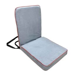 Kawachi Velvet Grey Portable Folding Relaxing Yoga Meditation Chair for Back Support, i113-23