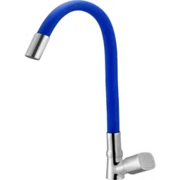 IRIS DIXY Brass Chrome Finish Blue Flexible Swan Neck Pillar Tap-image-98