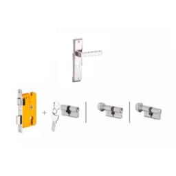 Dorset Kaira HL KAI 8 inch Zinc PT Finish Lock Set with KY Mortise Lever Lock (Pack of 2)-picture-14