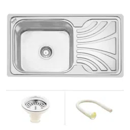 Ruhe 32x18x8 inch Stainless Steel 304 Glossy Finish Square Single Bowl Kitchen Sink with Drainboard, 13-0204-02-picture-42