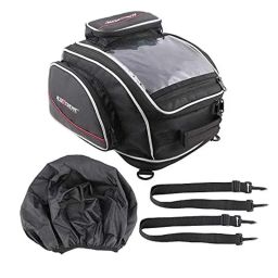 AllExtreme Exftb19 Magnetic Fuel Tank Bag With Night Reflectors &a; Rain Cover Multi-Pocket Storage Compartments Universal Fit Accessory For All Motorcycles Bike (Black)-15