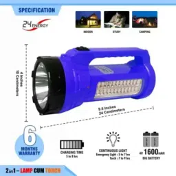 24 Energy 20W Blue Long Range Torch with LED Light Rechargeable Torch image 4