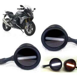 Auto Pearl 2 Pcs 12V Black Bike Front LED Indicator Light Set for Bajaj, F087-picture-33