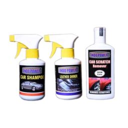 Indopower Ff644 250ml Car Shampoo Gun, 250ml Leather Shiner Gun &a; 200g Car Scratch Remover Kit, AHh646-0