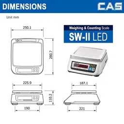 CAS 30kg 5g Digital Rechargeable Weighing Scale with High Brightness Dual LED Display, SW II image 4