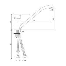 Jaquar Vignette Prime Graphite Single Lever Sink Mixer with Swinging Spout, VGP-GRF-81173B image 2
