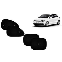 Auto Pearl 4 Pcs PVC &a; Mesh Black Window Side Sun Shade Set for Volkswagen Polo Exquisite-picture-31