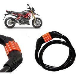 Auto Pearl Black &a; Orange 4 Digit Anti-Theft Combination Number Lock for Dorsoduro 900-7