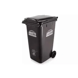 Aristo 120 Litre Plastic Light Black Flat Lid Dustbin with Wheel, ARSTWL120BK-image-62