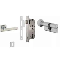 Dorset ML Series Fabio 60mm Stainless Steel Silver Chrome Finish Door Handle Lock Set with Coin &a; Knob-picture-16