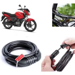 Auto Pearl PVC &a; Plastic Black Combination Cable Lock for Glamour BS6, 641-picture-46