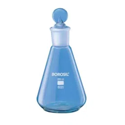 Borosil 100ml Narrow Mouth Erlenmeyer Conical Flask with I/C Stopper, 5020016-37