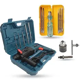 Walkers 1200W Forward &a; Reverse Rotation Hammer Impact Drill Machine with 5 Pcs SDS Plus Bit, Drill Chuck, SDS Adapter &a; 5 in 1 Screwdriver, WKCB367-14