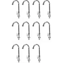 Spazio Oreo Stainless Steel Chrome Finish Swan Neck Basin Tap With Flange (Pack of 11)-picture-1