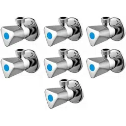 Spazio Stainless Steel Chrome Finish Tripod Angle Valve with Wall Flange (Pack of 7)-picture-0