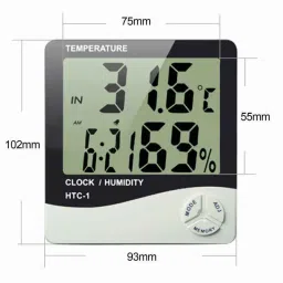 MCP Digital Room Thermometer with Humidity Indicator And Clock-14