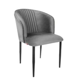 Rose Fire Velvet Mouse Gray Medium Back Cafe Chair-image-40
