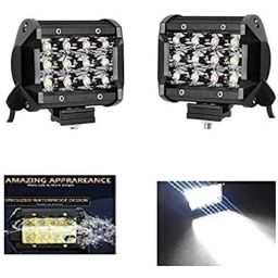 AOW 12 LED Fog Light/Work Light Bar Spot Beam Off Road Driving Lamp 36W Cree - Set of 2 Pieces (with Switch) for Hero Splendor NXG-25