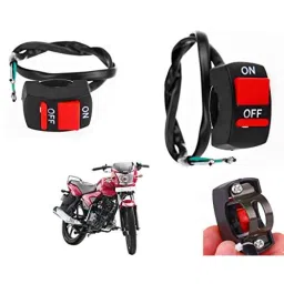 Auto Pearl 7/8 inch 12V Bike Fog Light Handle Bar Switch for TVS Star City Plus-picture-45