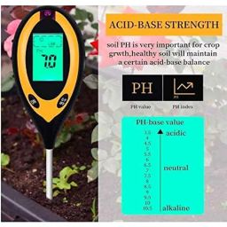 Ionix 4-in-1 Digital Soil Tester pH Meter with Sensor Prob for Sunlight Temperature, Home &a; Garden Plants, Range: 3.5-9 pH image 2
