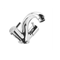 Cera Garnet Brass Chrome Finish Central Hole Basin Mixer with 450mm Braided Connection Pipe (Without Pop-Up), F2002461-picture-23
