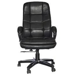 KDF Mart Upholstery Fabric Black Medium Back Adjustable Executive Swivel Chair with Back Support, MIS173-image-68