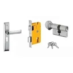 Dorset HL Series Quadra 60mm Stainless Steel Silver Chrome Finish Door Handle Lock Set with Knob &a; Key-picture-36